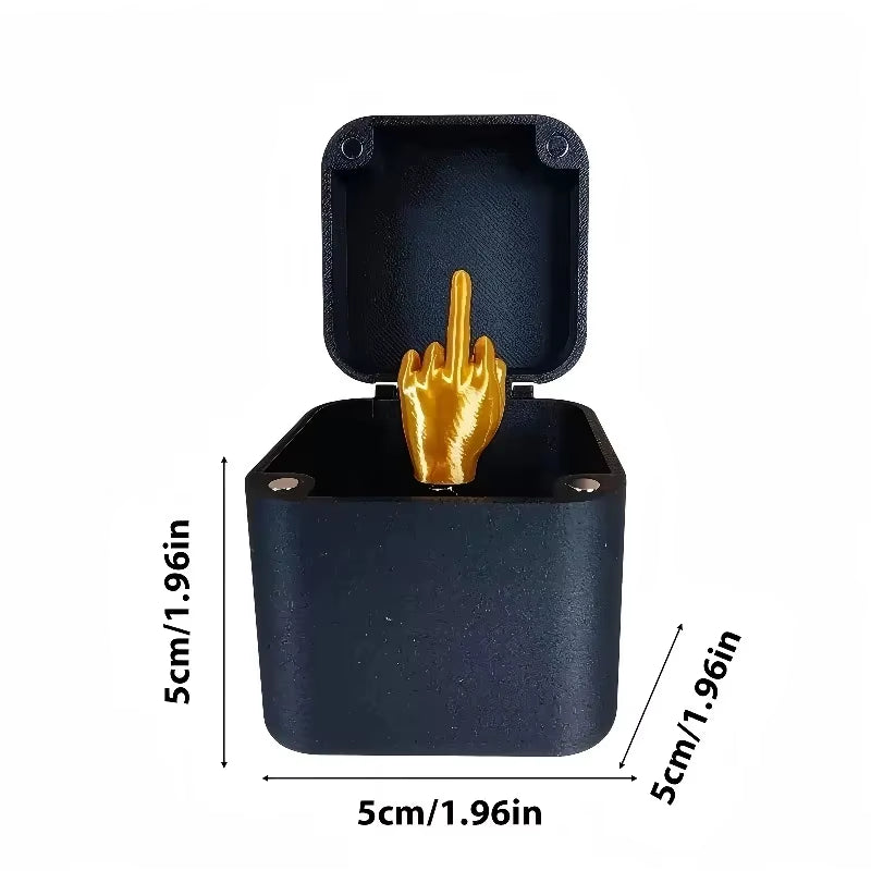 Funny Middle Finger in Box - Desk Decor Gag Gift for Halloween, Christmas & Birthday, Novelty Office Toy & Home Decoration