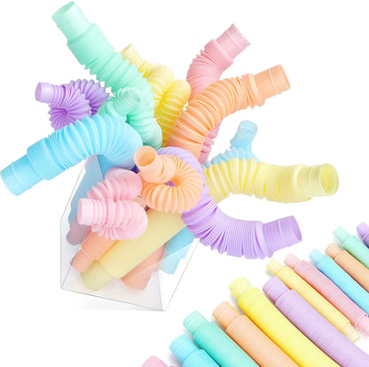 4 Pack Pop Tube Sensory Fidget Toy 4Pcs Random Colorful Heavy-Duty for Construction Educational Toys for Stress Autism ADHD