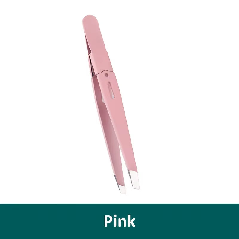 Eyebrow Tweezer Colorful Hair Beauty Fine Hairs Puller Stainless Steel Slanted Eye Brow Clips Removal Makeup Tools