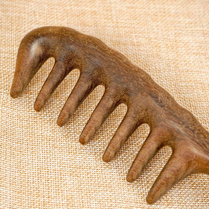 Natural Sandalwood Comb for Hair Growth - Handmade Wooden Massage Comb for Women Men, Anti-Static Detangling Styling Brush