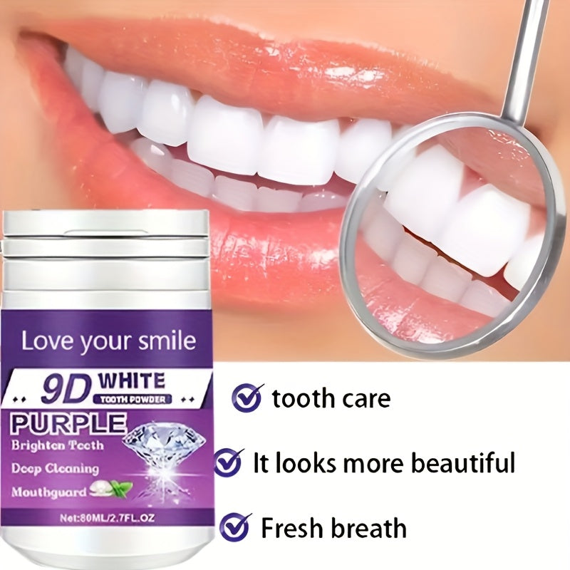 1/2pcs 9D White Purple Teeth Powder - Deep Cleaning & Polishing with Baking Soda, Refreshing Breath, Portable Travel-Friendly Formula, Brightens Smile in 7 Days, for Men & Women Beauty World Shop