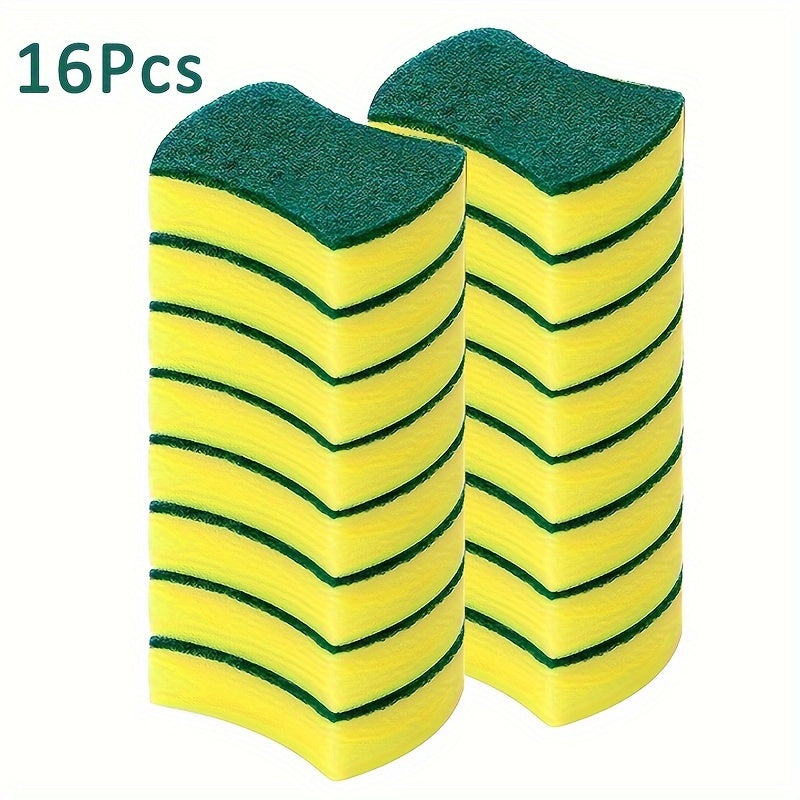8/16/32pcs, Multifunctional Cleaning Sponge, Double-Sided Scouring Pad For Household Cleaning, Dishwashing Sponge, Premium Kitchen Sponge, Durable Non-scratch Sponge Wipe, Super Absorbent, Cleaning Supplies, Cleaning Tool Beauty Fashion