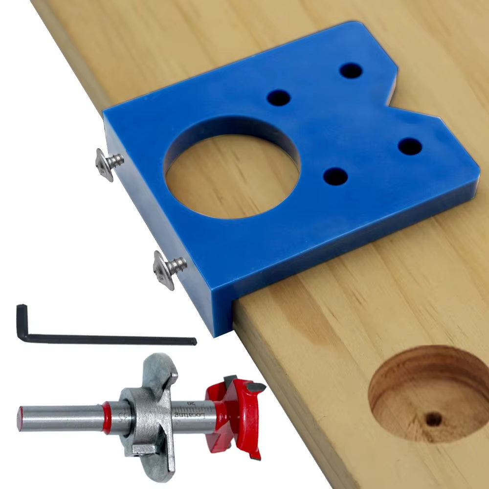 35Mm Concealed Hinge Boring Jig Wood Furniture Door Cabinets Hinge Installation Tool Hinge Hole Drilling Guide for Carpentry ABS