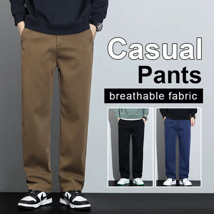 Mens Lyocell Straight Loose Elastic Waist Jeans 2025 Autumn Winter Fashion Brand Comfortable Versatile Pants plus Size 5XL