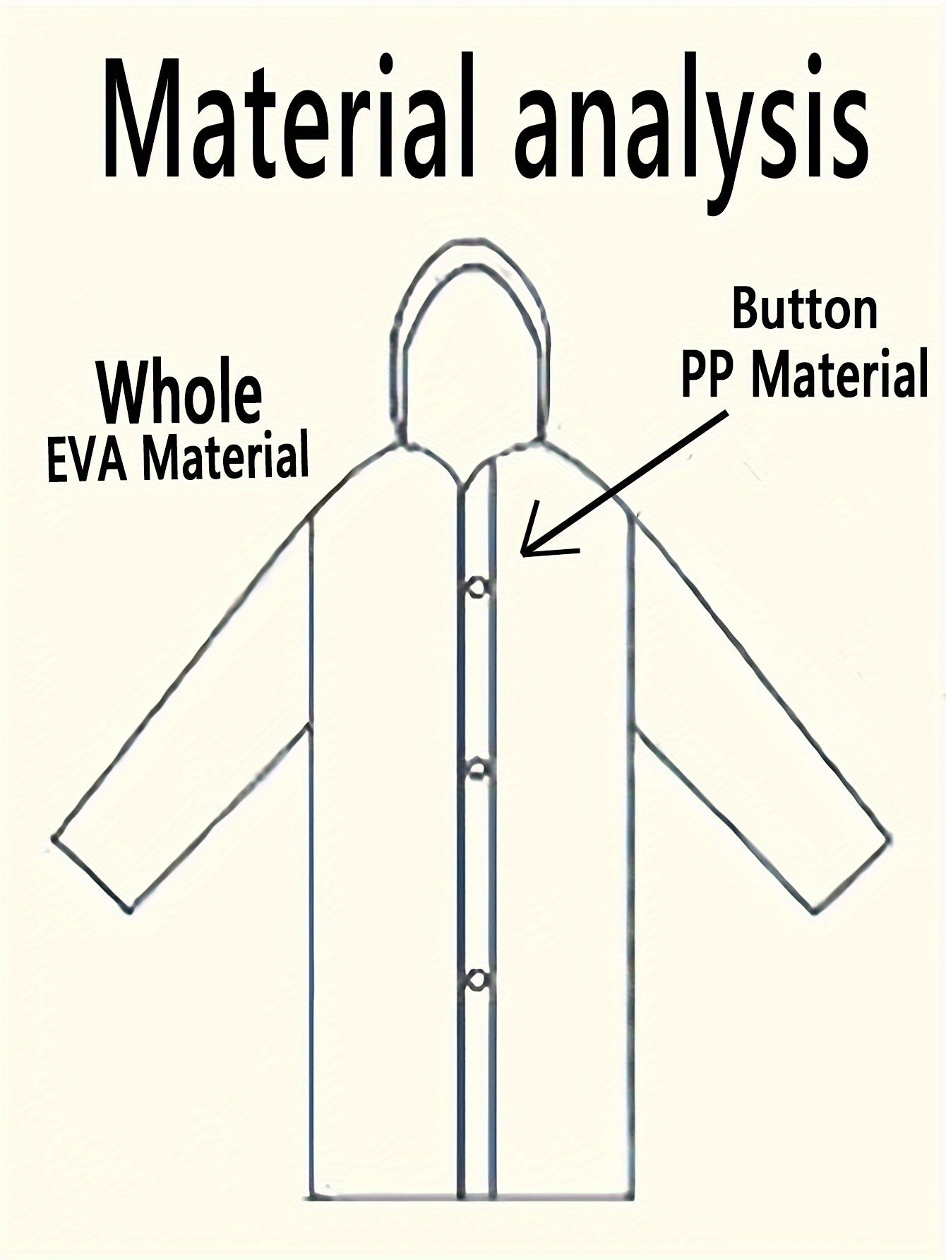 Gray EVA Raincoat - Windproof, Waterproof, Full-Body Thickened Jacket for Travel, Cycling, Hiking - Portable, Elastic Cuffs, Buttoned Closure Beauty Fashion