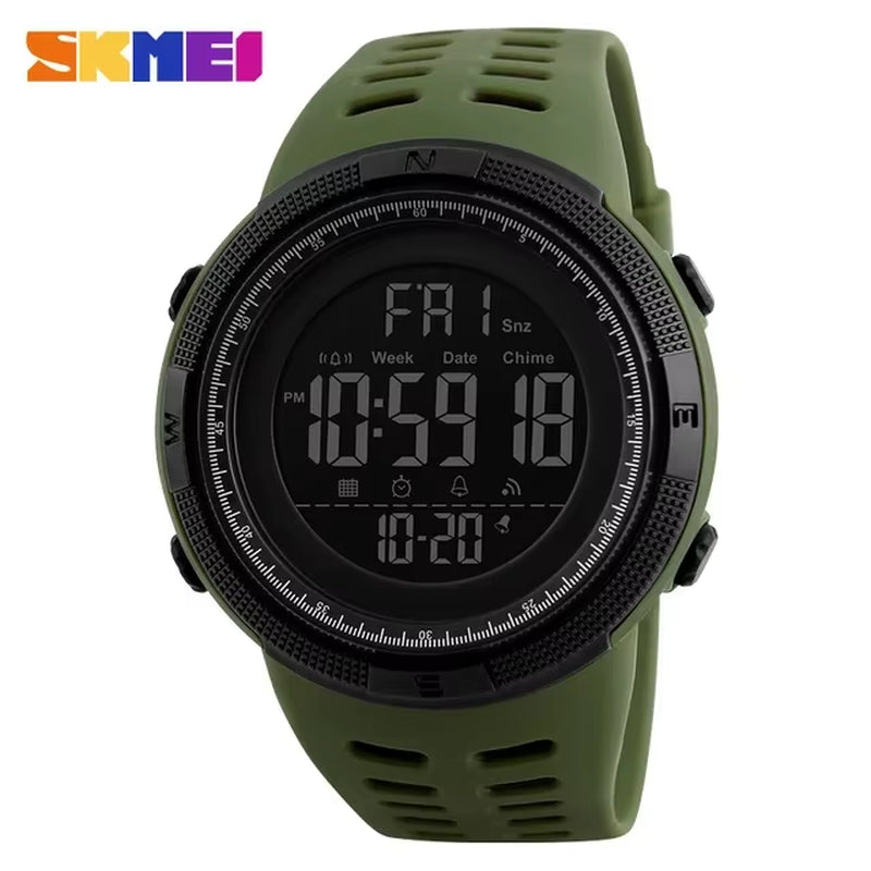 1251 Digital Watch for Men Waterproof Sports Electronic Countdown Mens Wristwatches Military Date Clock 1560 Reloj Hombre