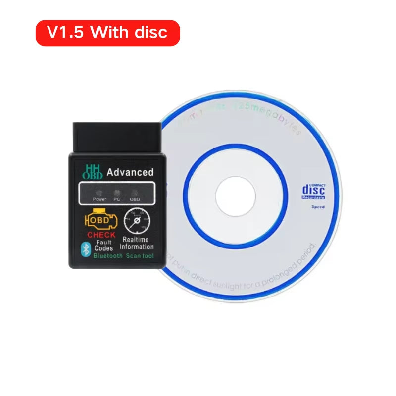 Bluetooth ELM327 OBD2 Car Code Reader Scanner V1.5 Fault Detector Check Engine Automotive Diagnostic Tools for Ios/Android/Pc