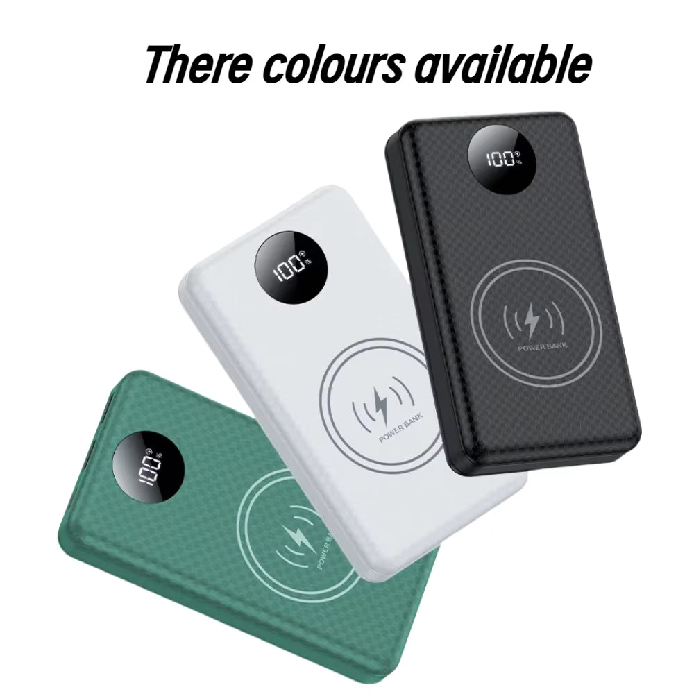 6*18650 20000Mah Power Bank Case 22.5W Fast Charging 15W Wireless Charging Mobile Power Bank Housing Battery Holder for Phone