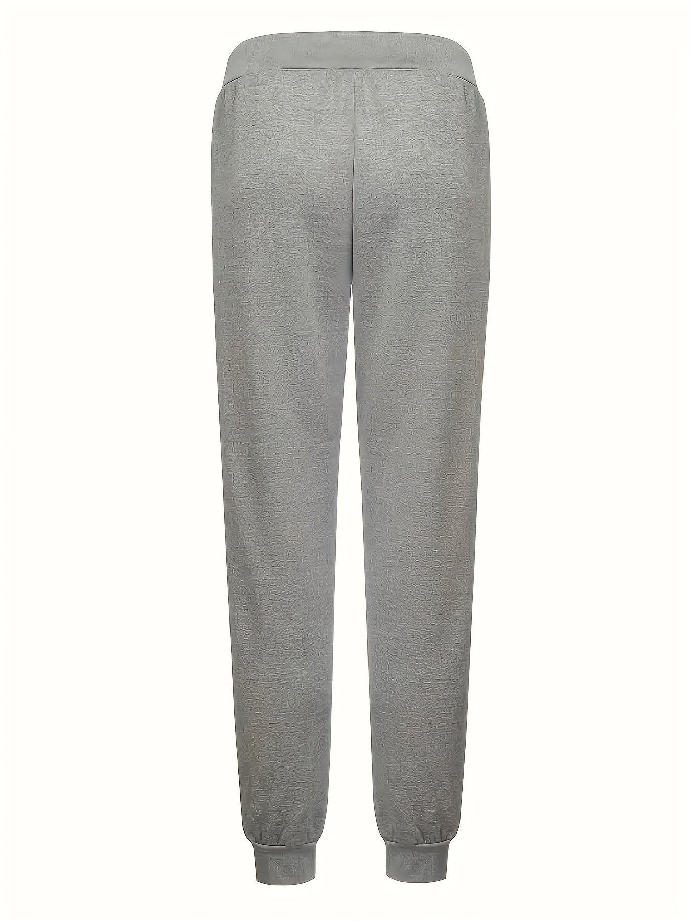 Men's Casual Letter Print Cuffed Drawstring Sweatpants, Lightweight Comfy Pants For Sport And Casual Wear