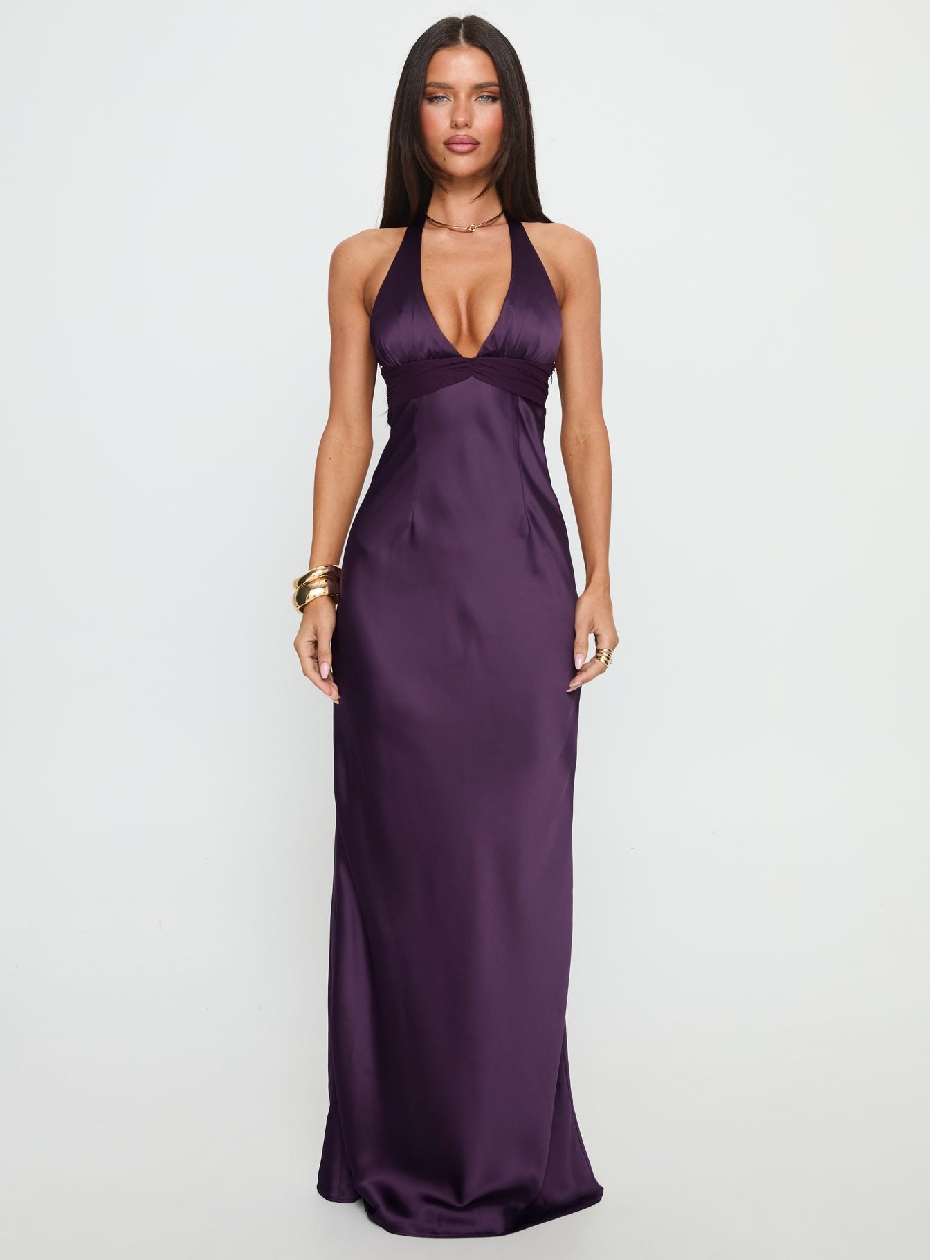 Odyssa Halter Maxi Dress Purple Princess Polly