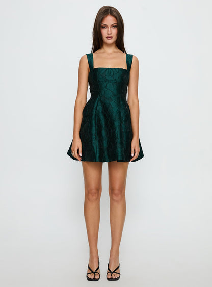 Eloquent Mini Dress Forest Green Princess Polly