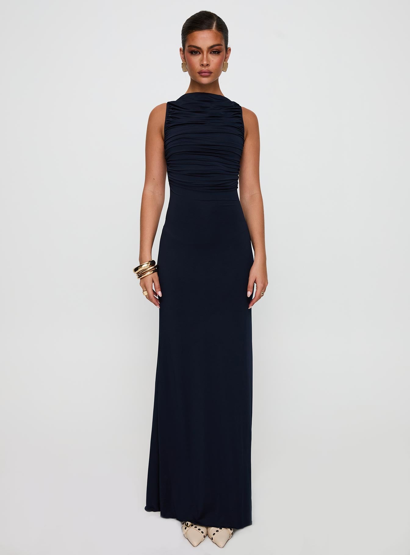 Undeniable Cut Out Maxi Dress Navy Princess Polly