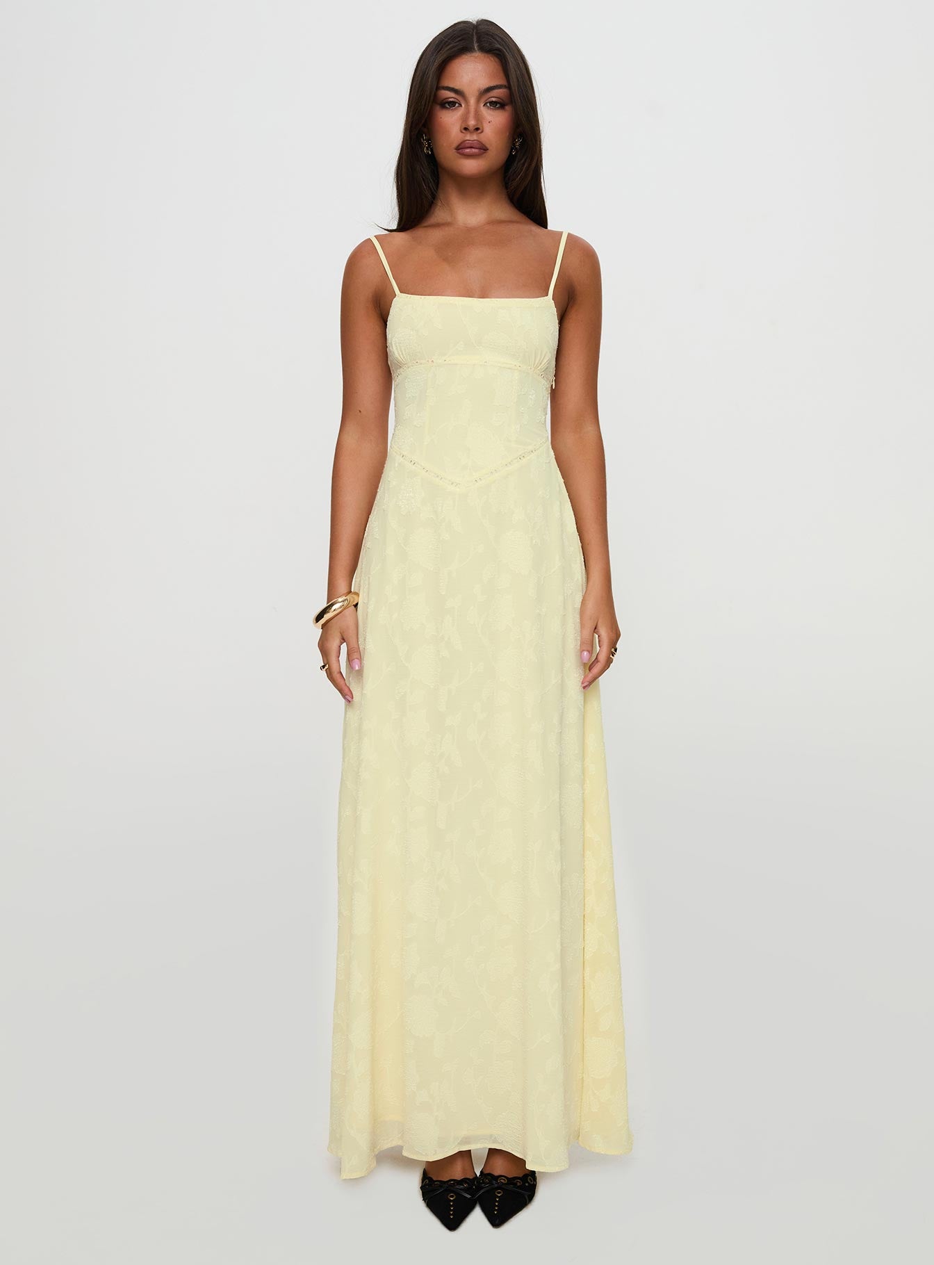 South Of France Maxi Dress Yellow Princess Polly