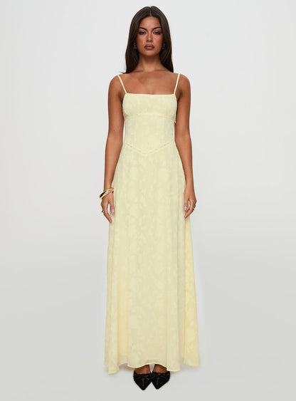 South Of France Maxi Dress Yellow Princess Polly