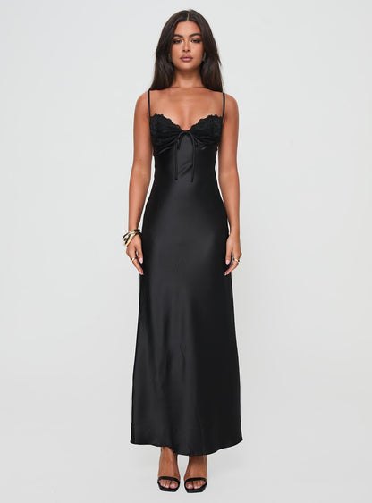 Fadyen Bias Cut Maxi Dress Black Princess Polly