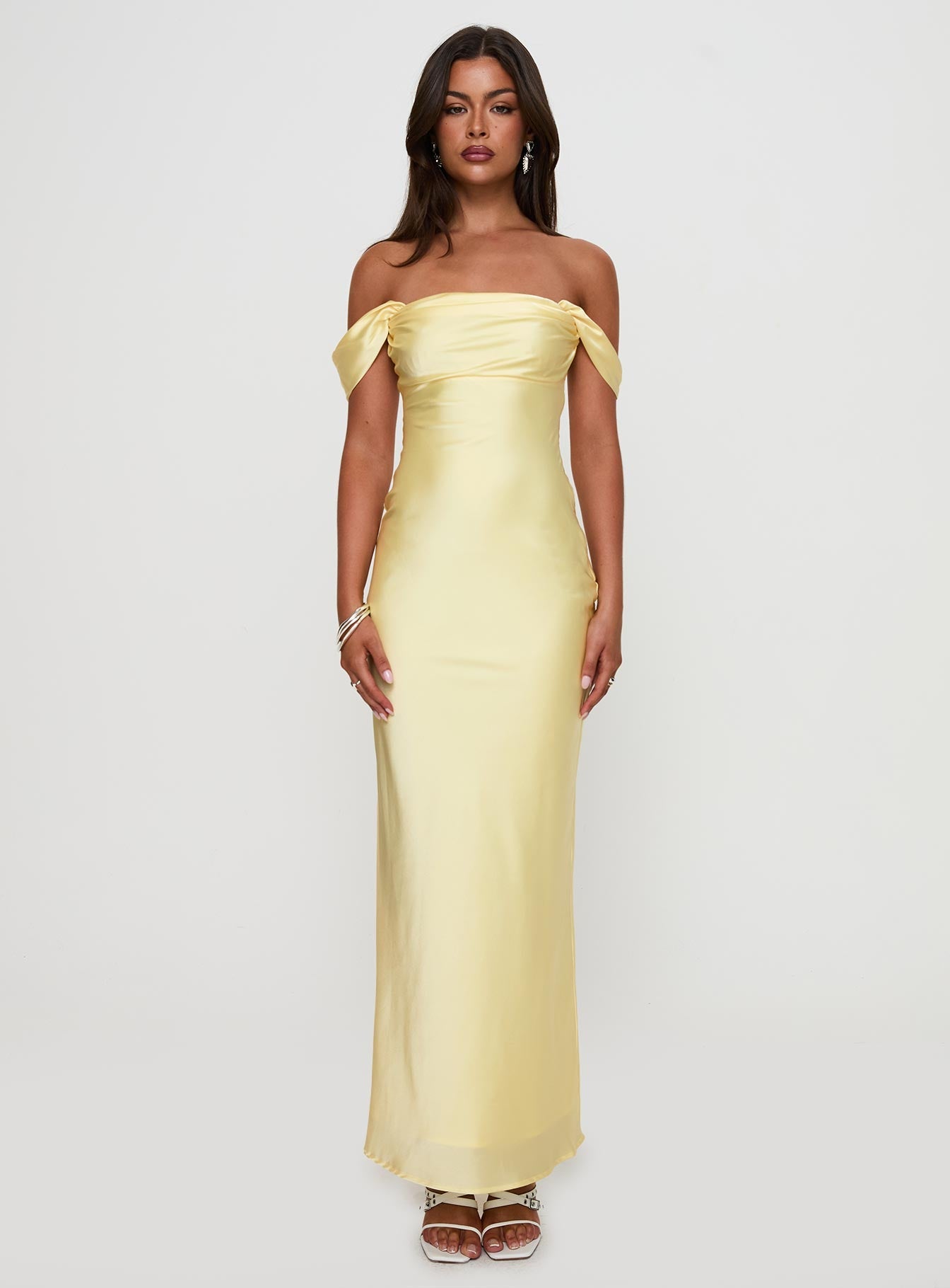 Azura Off The Shoulder Maxi Dress Yellow Princess Polly