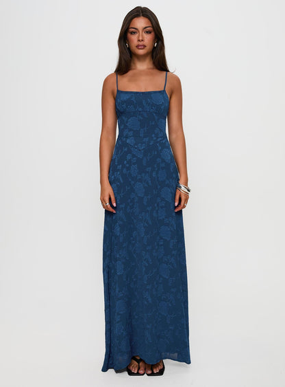 South Of France Maxi Dress Navy Princess Polly