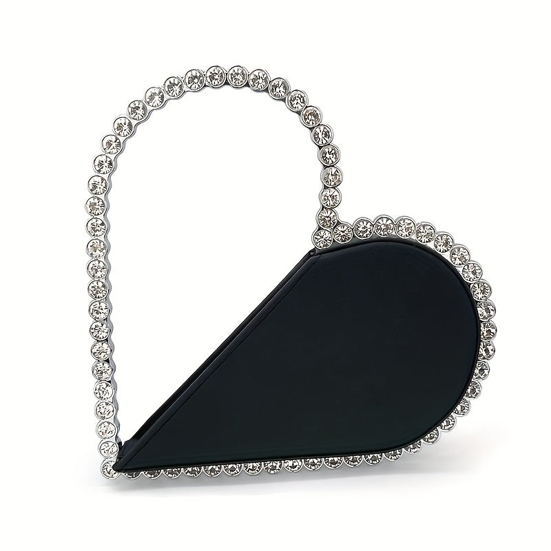 Mini Heart Shape Women's Elegant Evening Bag, Trendy Clutch Purse for Party Prom and Wedding Beauty Fashion