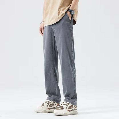 Mens Lyocell Thin Loose Straight Jeans 2025 Summer Autumn Trendy Comfortable Breathable Casual Pants plus Size 5XL