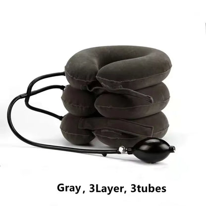 3/4 Layer Inflatable Soft Neck Collar Air Cervical Traction Device Pillow Neck Posture Stretching Brace Neck Massager Care