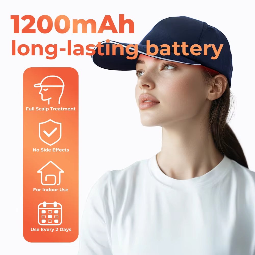 Red Light & near Infrared Therapy Cap for Hair Growth 660Nm 830Nm LED Hat Helmet Pigarlic Oily Natural Device Head Relaxation