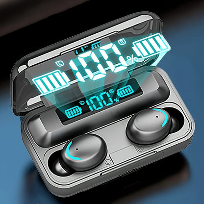 TWS Wireless Earbuds, Stereo Sound Headphones, Sport Headset, In Ear Earphones with LED Display Charging Bin F9 Tws In-Ear Hi-fi Stereo Wireless Earphone Wireless Earbuds Sports Life Headphones Gaming Headset for iPhone Andro