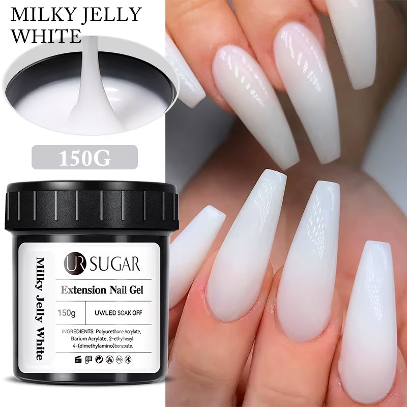 150G Quick Extension Gel Pink Jelly Milky White Camouflage Finger French Hard Gel UV LED Gel Nail Art Design Manicure