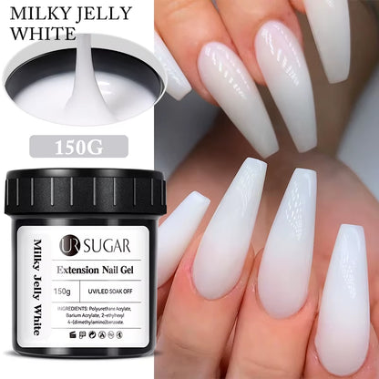 150G Quick Extension Gel Pink Jelly Milky White Camouflage Finger French Hard Gel UV LED Gel Nail Art Design Manicure