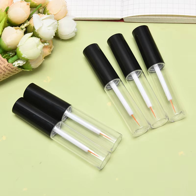 1PC 8Ml Plastic Eyelash Growth Liquid Dispenser Bottle Fine Yellow Hair Transparent Bottle Makeup Container Tube
