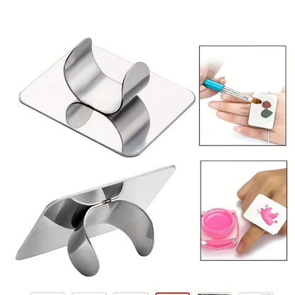 Makeup Mixing Palette, Kissdate Makeup Spatula Palette with Foundation Spatula, Stainless Steel Makeup Mixingtray Nail Art Palet