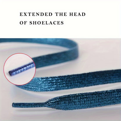 1 Pair Glitter Colorful Fashion Sneakers Flat Shoelaces Shoestrings for Sneakers Skates Sport Shoes Boots