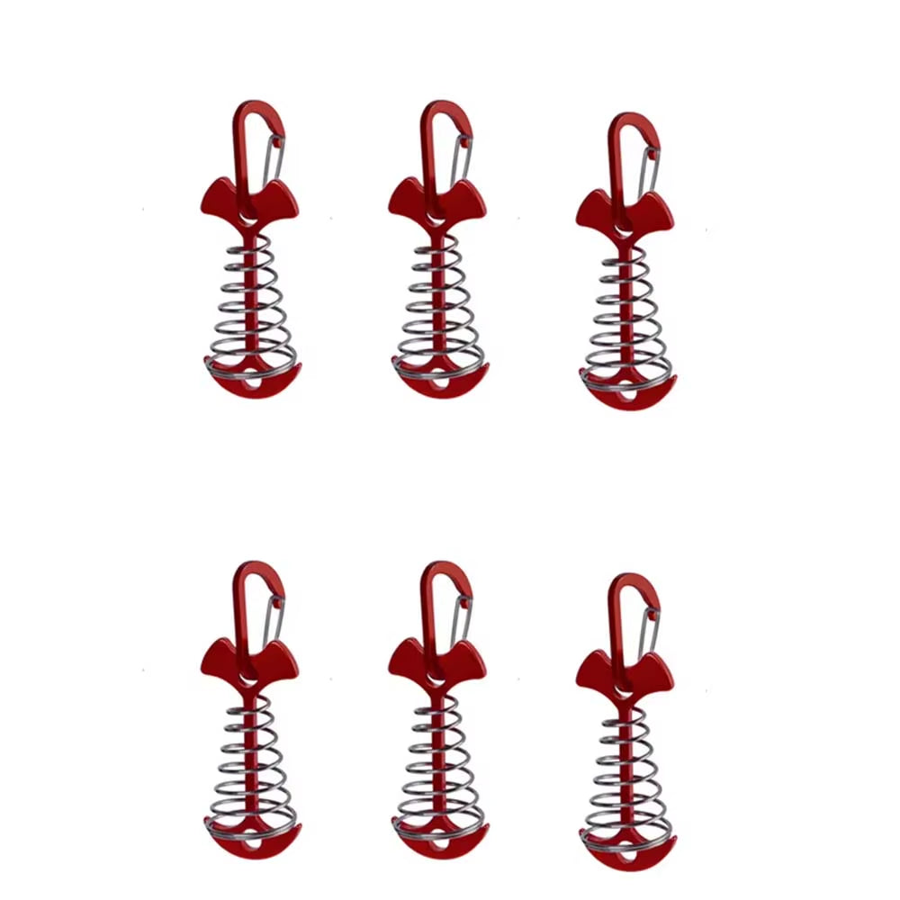 TARKA Camping Tent Pegs Deck Floor Nail Fish Bones Board Spring Nail with Rope Bucklestentnails Campingtent Supplies Accessories