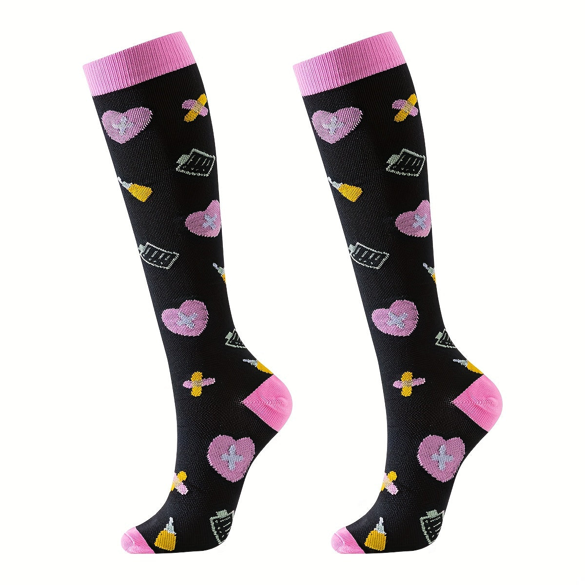 6 Pairs 2024 New Unisex Knee High Athletic Socks Compression Stockings Over The Knee For Women Men Long Socks Running Sport Gym