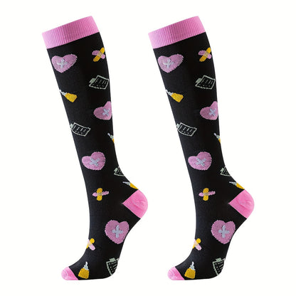 6 Pairs 2024 New Unisex Knee High Athletic Socks Compression Stockings Over The Knee For Women Men Long Socks Running Sport Gym