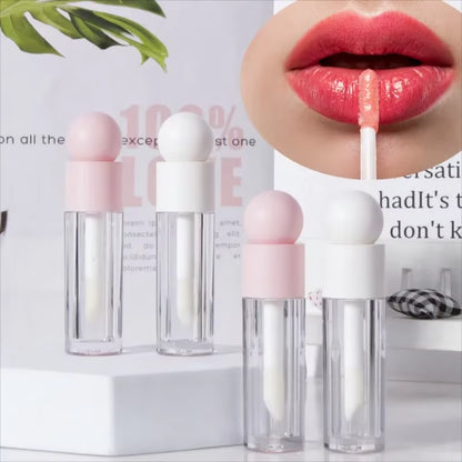5Ml Lip Gloss Tube Matte Transparent Pink Thick Rod Large Brush Head Empty Bottle Lips Glaze Container Makeup Packaging Material
