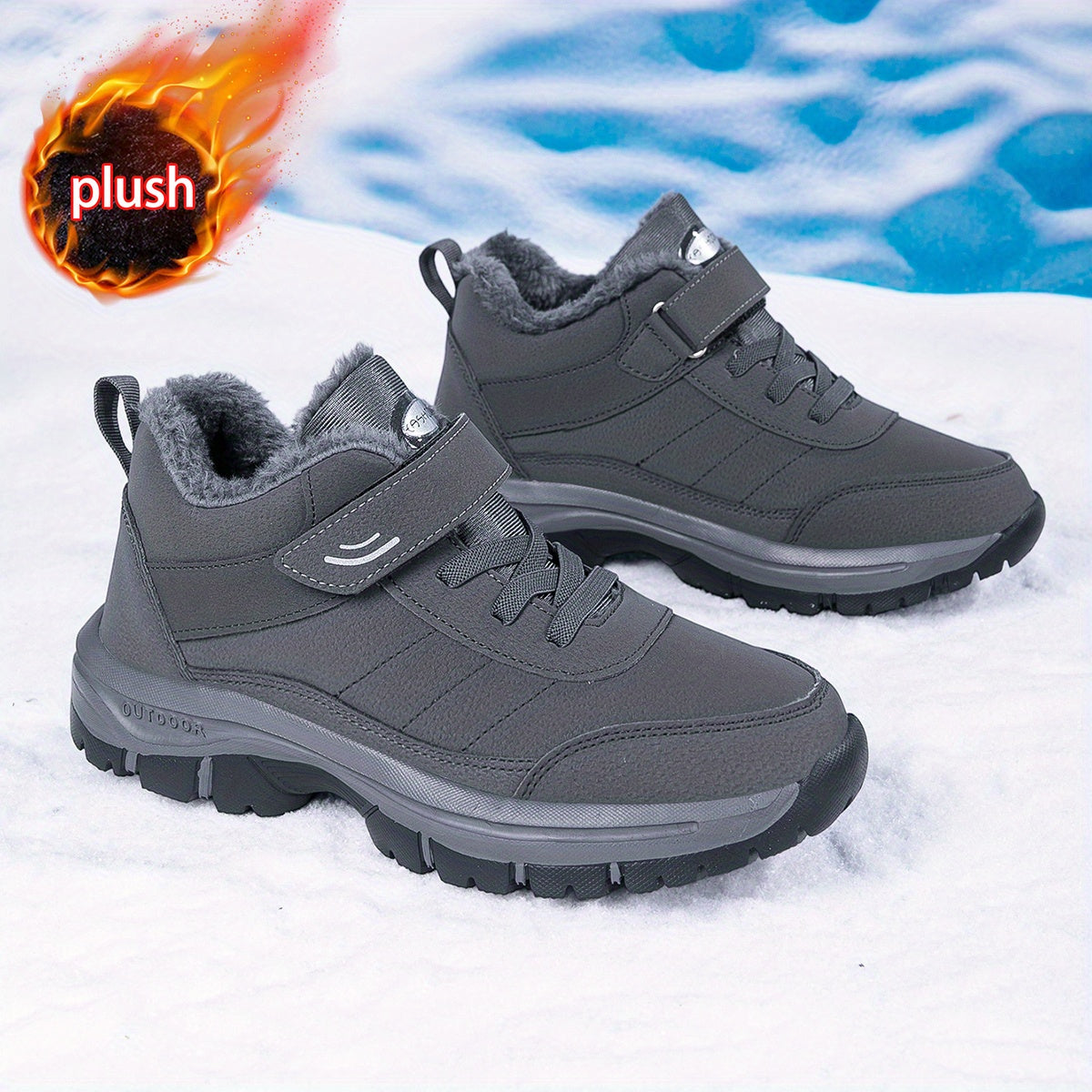 Extreme Cold Weather Snow Boots - Heavy-Duty Thermal Insulated Winter Shoes with Slip-Resistant MD Soles, Lace-Up Mountaineering Boots for Men & Women - Available in Multiple Sizes (Black/Gray Accent) - Ideal for Ice Climbing