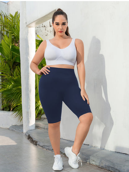 3-Pack Plus Size Yoga Shorts For Women, High Waist Peach Lift, Stretchy, Butt-lifting, High Elasticity, Fitness Activewear, Quick-Dry, Seamless Sport Shorts Set
