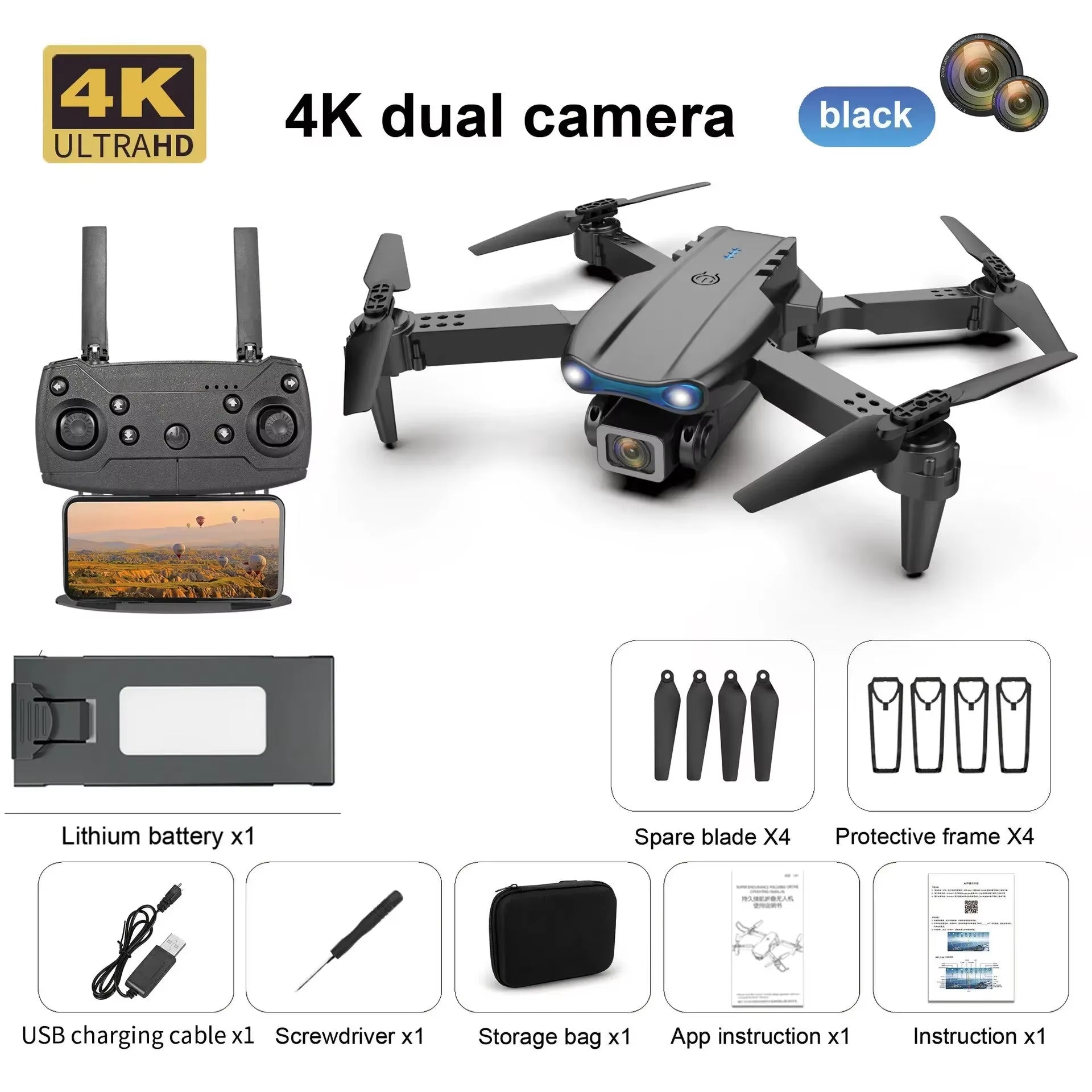 Professional Mini Drone E99 HD 4K Camera Foldable WIFI FPV RC Aerial Photography Quadcopter RC Helicopter Children'S Toy Gift