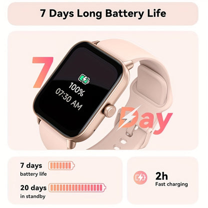 1pc FAWEIO 1.8 Inch Smart Watch for Women & Men with 100+ Sport Modes, Answer/Make Calls, Fitness Activity Tracker, Pedometer, for iPhone And Android, Perfect Gift for Family And Friends, Suitable for Christmas Gifts Beauty World Shop