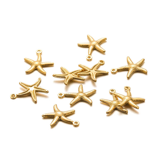 20Pcs Starfish Charms Stainless Steel Enamel Drip Oil Pendants for DIY Jewelry Components Earrings Making Necklace Findings Bulk