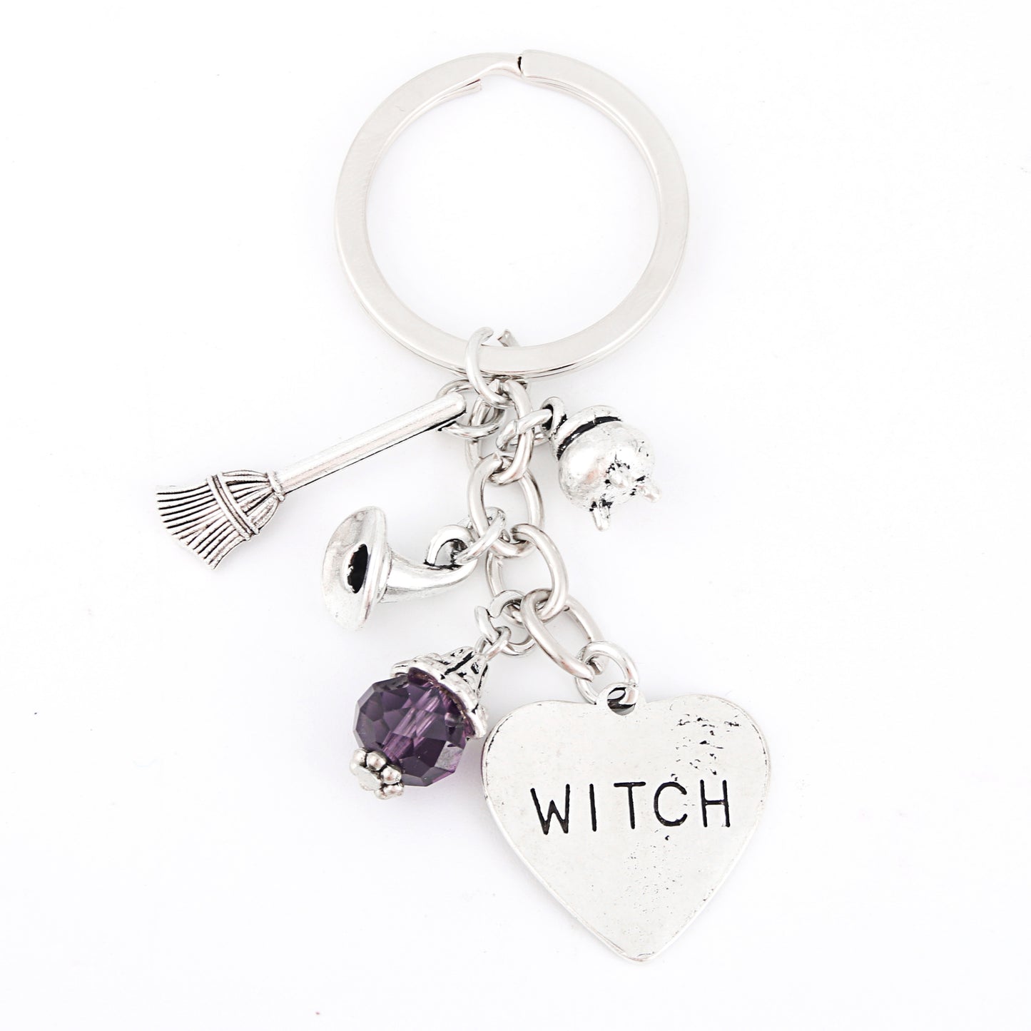 1pc Y2K Wizard Broomstick Keychain Witch Metal Key Ring Purse Bag Backpack Car Key Charm Halloween Cosplay Party Favor Gift Beauty Fashion