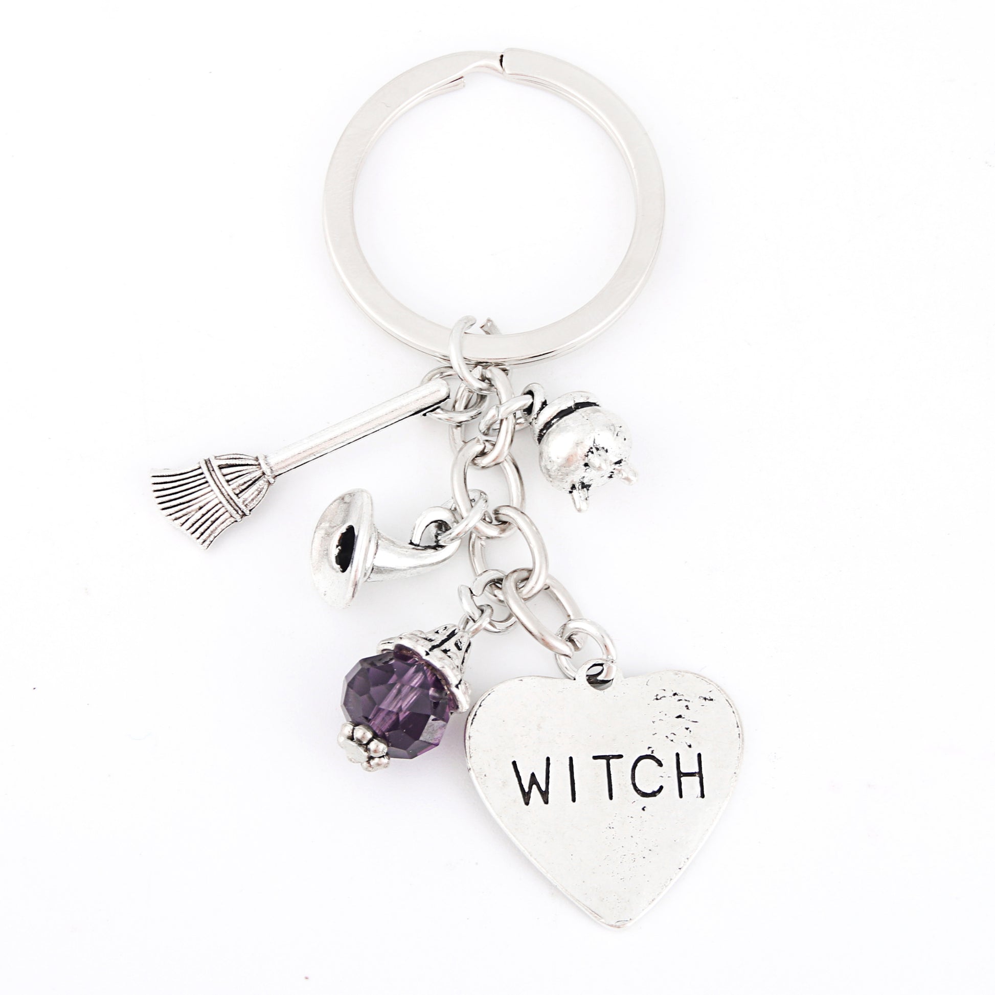 1pc Y2K Wizard Broomstick Keychain Witch Metal Key Ring Purse Bag Backpack Car Key Charm Halloween Cosplay Party Favor Gift Beauty Fashion