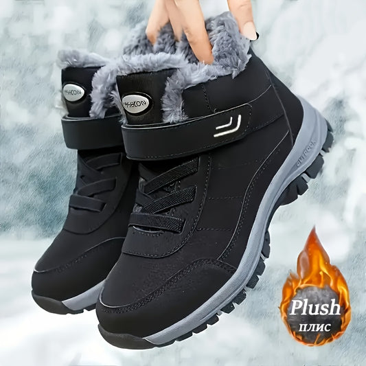 Extreme Cold Weather Snow Boots - Heavy-Duty Thermal Insulated Winter Shoes with Slip-Resistant MD Soles, Lace-Up Mountaineering Boots for Men & Women - Available in Multiple Sizes (Black/Gray Accent) - Ideal for Ice Climbing