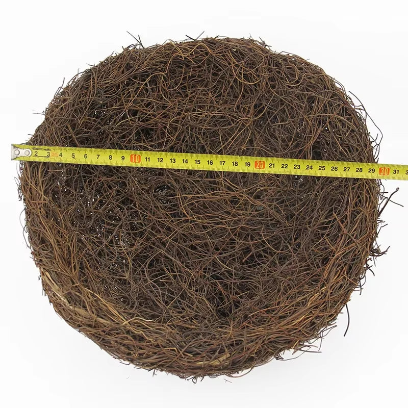 Round Rattan Bird Nest Easter Handmade DIY Craft Vine Simulation Bird Nest Egg Decor Props Home Garden Window Bird House