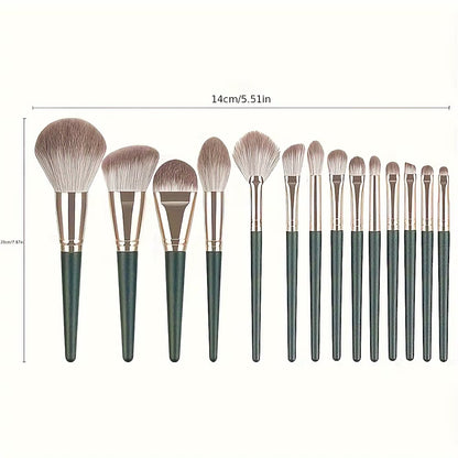 14-Piece Luxury Makeup Brush Set - Professional Full Face and Eye Detail Brushes Super Soft for Applying Foundation, Blush, Etc.