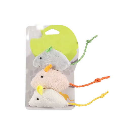 3Pcs/Set Funny Cat Toy Plush Simulation Mouse Toy Interactive Bite Resistance Plush Mouse Cat Scratch Mouse Toy for Kitten