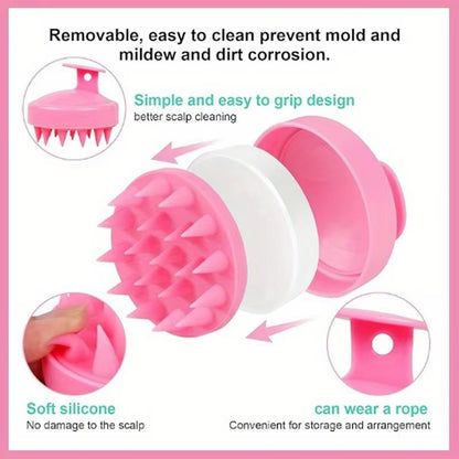 2-In-1 Silicone Scalp Massager & Shampoo Brush - Painless Hair Growth Stimulator for Shower, Gentle Head Spa Tool