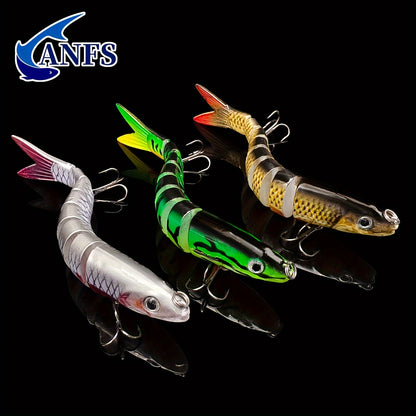 ANFS Multi-Jointed Swimbait Crankbait - Slow-Sinking Bionic Fishing Lure with Multi-Section Joints, ABS Body & Treble Hooks, Freshwater/Saltwater Compatible for Trout, Bass, Pike, Walleye - Realistic Artificial Baits (Multi-C Beauty Fashion