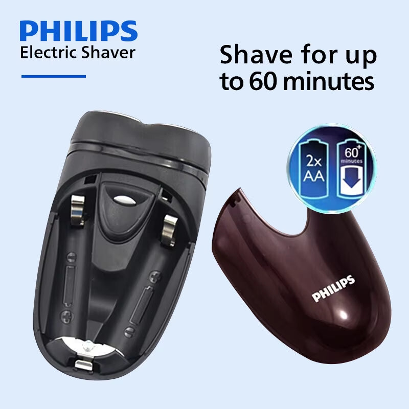PQ206 Electric Shaver 2*AA Battery Type Economic Mini Men Portable Fast Shaving Razor Double Cutter Head Beard Trimmer