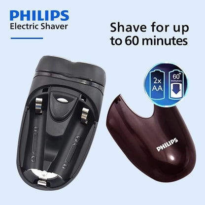 PQ206 Electric Shaver 2*AA Battery Type Economic Mini Men Portable Fast Shaving Razor Double Cutter Head Beard Trimmer